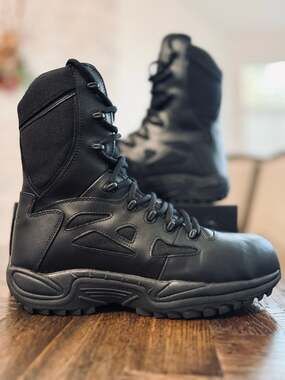 Reebok Men's Rapid Response RB8874 8-Inch Side-Zip Stealth Tactical Boots Sz 13